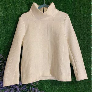 Structured and Textured White Turtleneck